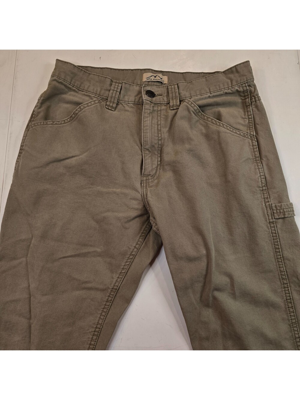 Blue Mountain Pants Mens 34x32 Brown Cotton Carpenter Straight Utility Workwear